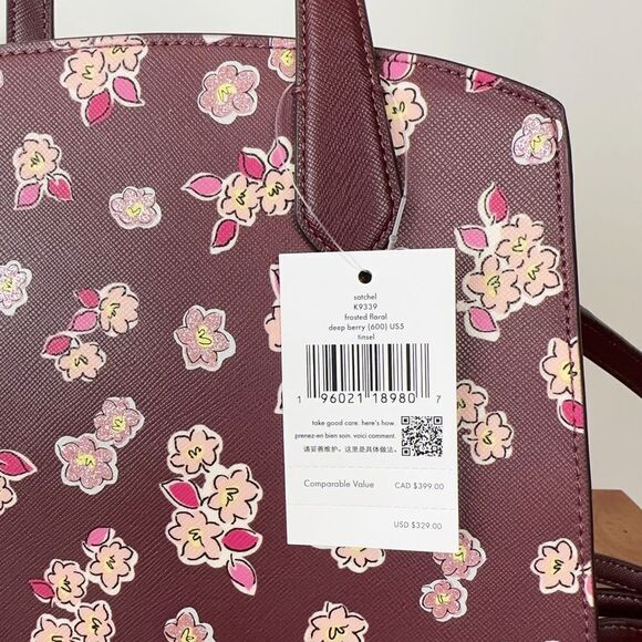Kate Spade Tinsel Satchel Bag with floral print - Picture 7 of 8